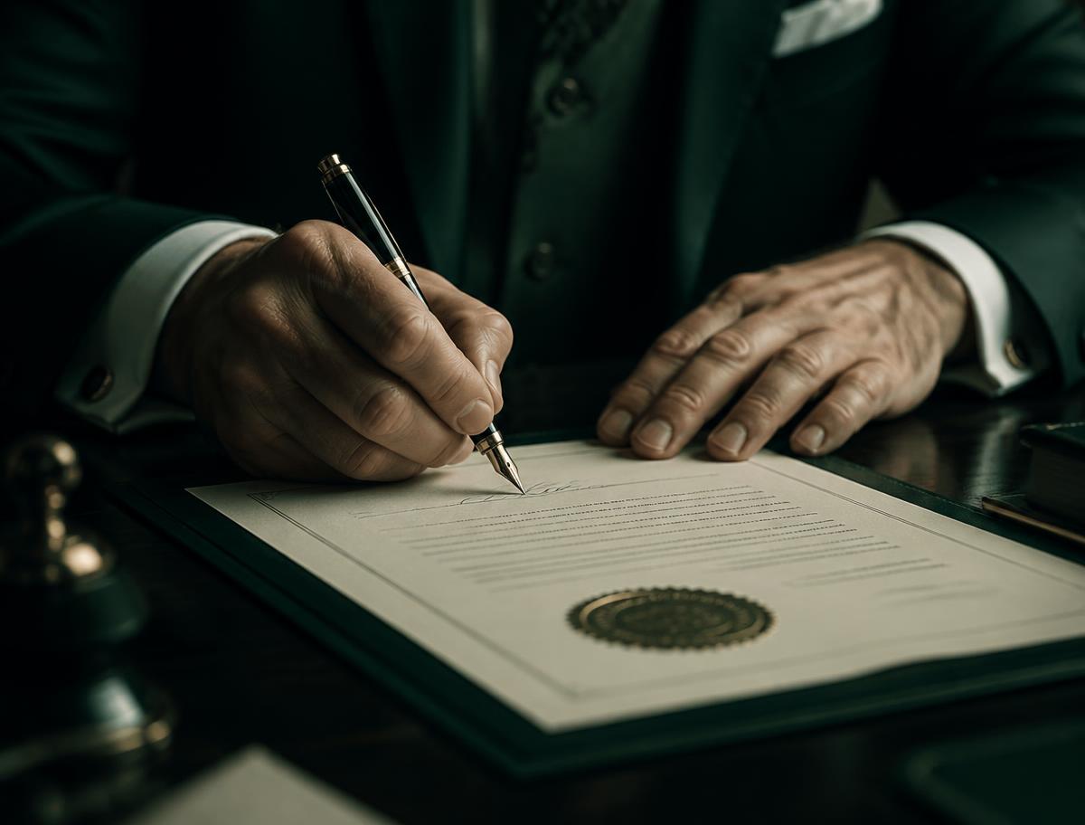 Firma de una escritura ante notario